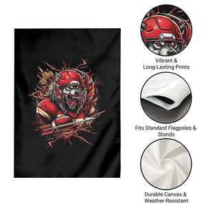 American Football Fan Wolf Spirit Garden Flag Game Day Lifestyle TS12 Print Your Wear