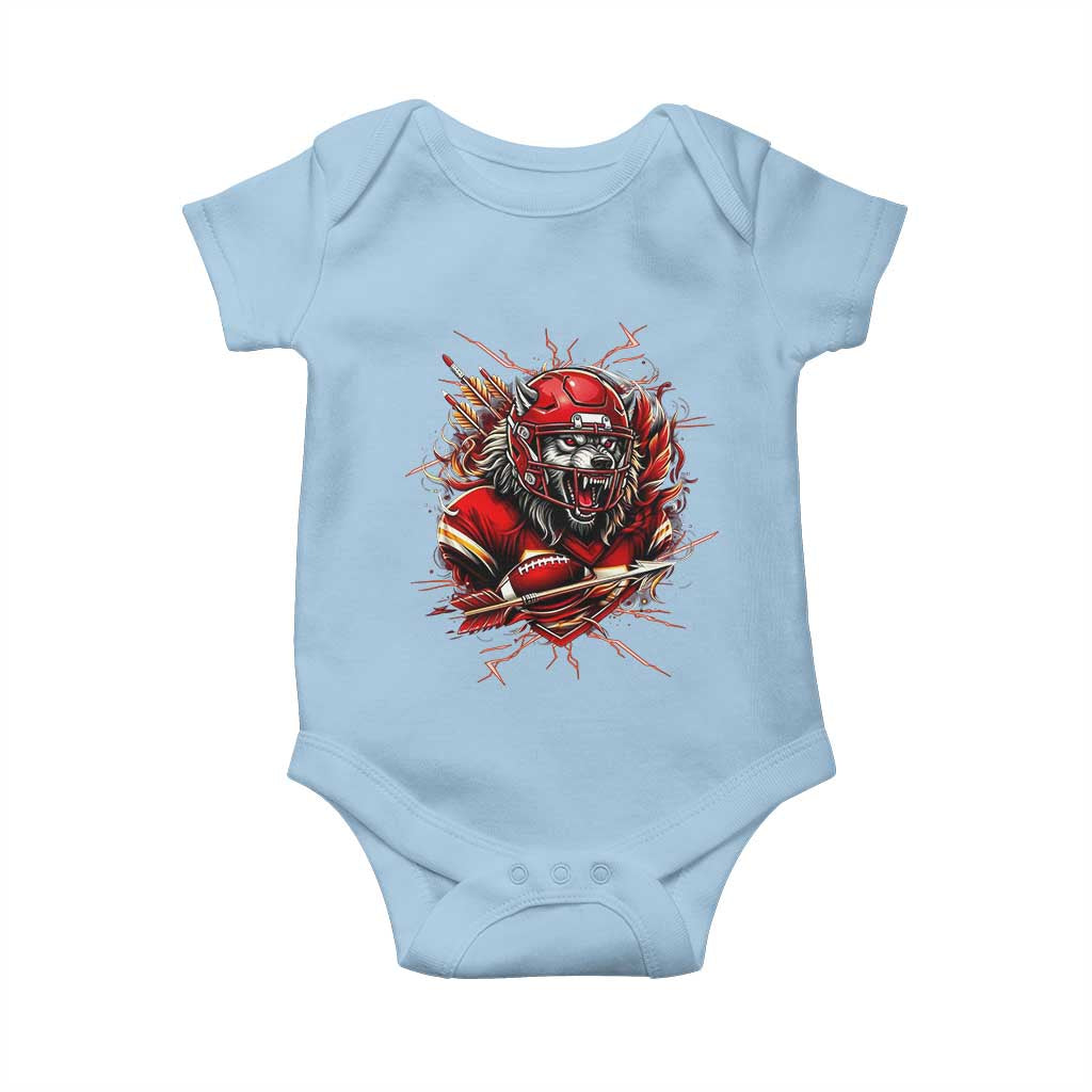 American Football Fan Wolf Spirit Baby Onesie Game Day Lifestyle TS12 Light Blue Print Your Wear