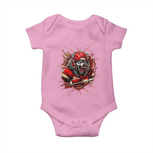 American Football Fan Wolf Spirit Baby Onesie Game Day Lifestyle TS12 Light Pink Print Your Wear