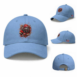 American Football Fan Wolf Spirit Baseball Cap Game Day Lifestyle TS12 Baseball Cap Universal Fit Light Blue Print Your Wear