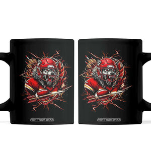American Football Fan Wolf Spirit Coffee Mug Game Day Lifestyle TS12 Black Print Your Wear
