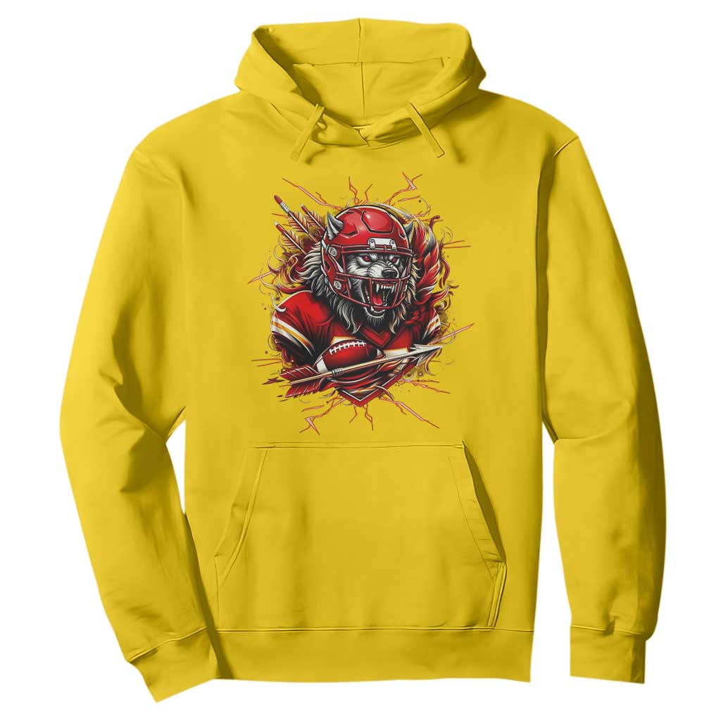 American Football Fan Wolf Spirit Hoodie Game Day Lifestyle TS12 Daisy Print Your Wear