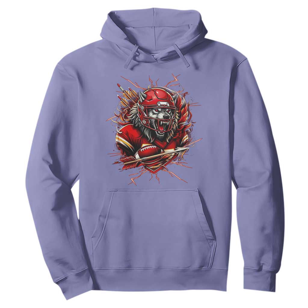 American Football Fan Wolf Spirit Hoodie Game Day Lifestyle TS12 Violet Print Your Wear