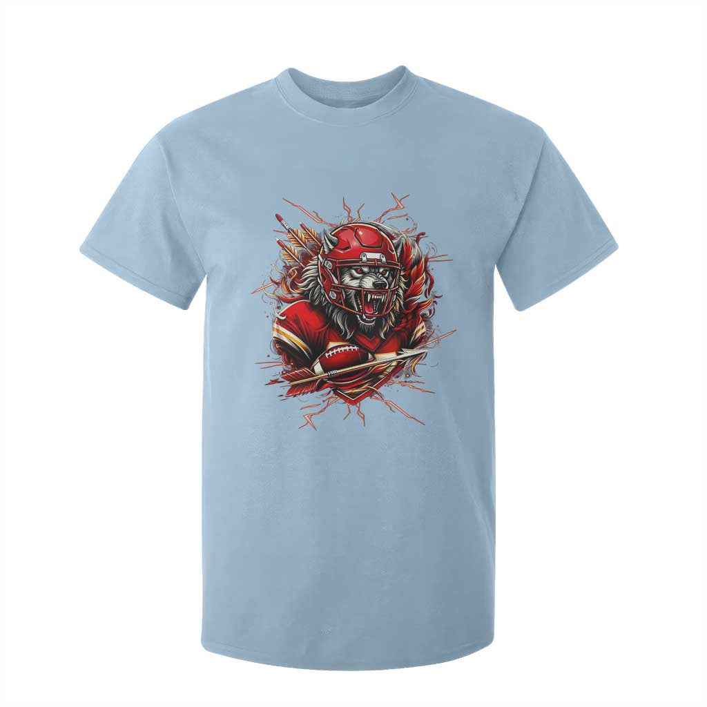 American Football Fan Wolf Spirit T Shirt For Kid Game Day Lifestyle TS12 Light Blue Print Your Wear