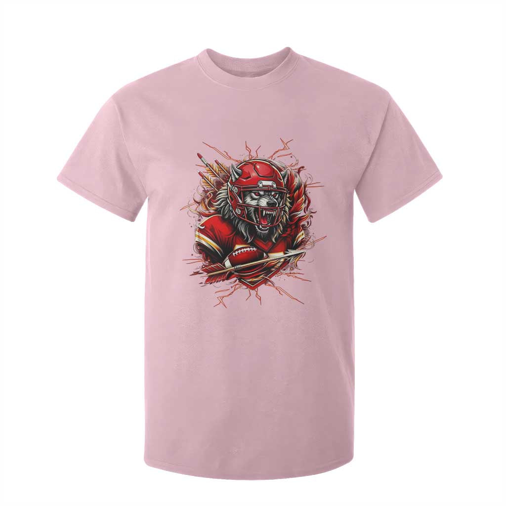 American Football Fan Wolf Spirit T Shirt For Kid Game Day Lifestyle TS12 Light Pink Print Your Wear