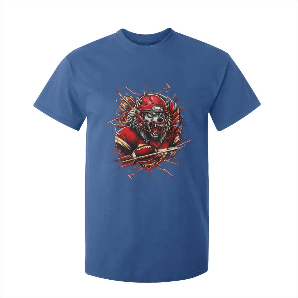 American Football Fan Wolf Spirit T Shirt For Kid Game Day Lifestyle TS12 Royal Blue Print Your Wear