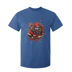 American Football Fan Wolf Spirit T Shirt For Kid Game Day Lifestyle TS12 Royal Blue Print Your Wear