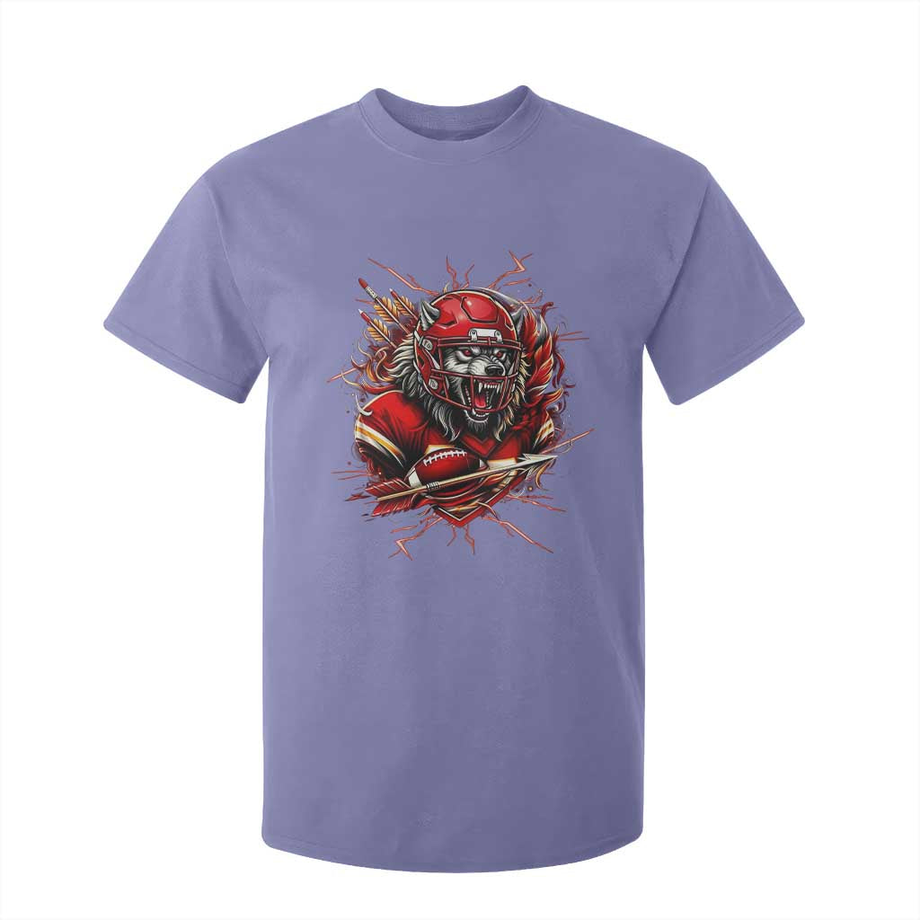 American Football Fan Wolf Spirit T Shirt For Kid Game Day Lifestyle TS12 Violet Print Your Wear