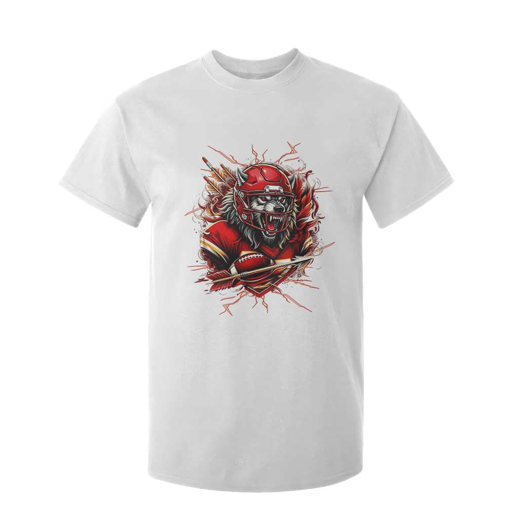 American Football Fan Wolf Spirit T Shirt For Kid Game Day Lifestyle TS12 White Print Your Wear