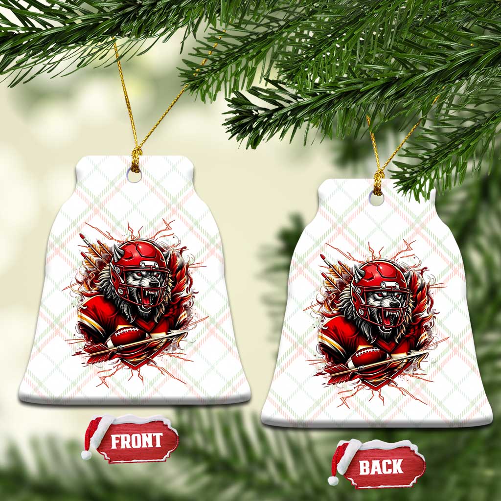 American Football Fan Wolf Spirit Ceramic Ornament Game Day Lifestyle TS12 Print Your Wear