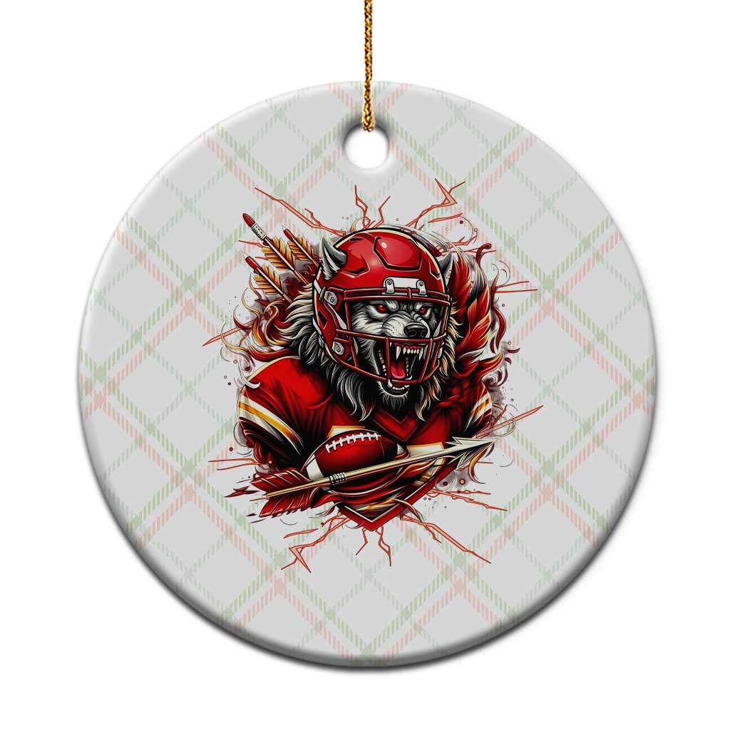 American Football Fan Wolf Spirit Ceramic Ornament Game Day Lifestyle TS12 1pc Christmas Plaid Print Your Wear