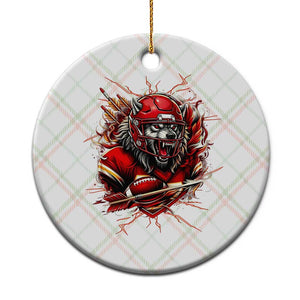 American Football Fan Wolf Spirit Ceramic Ornament Game Day Lifestyle TS12 1pc Christmas Plaid Print Your Wear