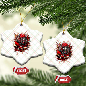 American Football Fan Wolf Spirit Ceramic Ornament Game Day Lifestyle TS12 Print Your Wear
