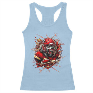 American Football Fan Wolf Spirit Racerback Tank Top Game Day Lifestyle TS12 Light Blue Print Your Wear
