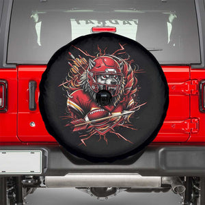 American Football Fan Wolf Spirit Spare Tire Cover Game Day Lifestyle TS12 Black Print Your Wear