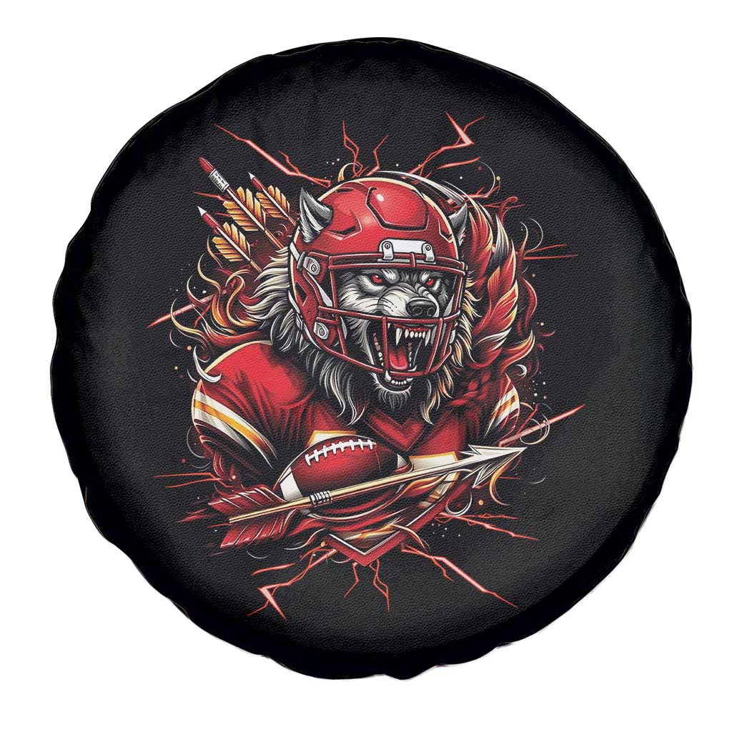American Football Fan Wolf Spirit Spare Tire Cover Game Day Lifestyle TS12 Print Your Wear