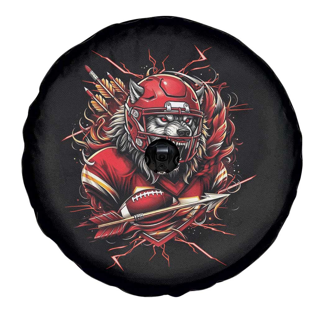 American Football Fan Wolf Spirit Spare Tire Cover Game Day Lifestyle TS12 Print Your Wear