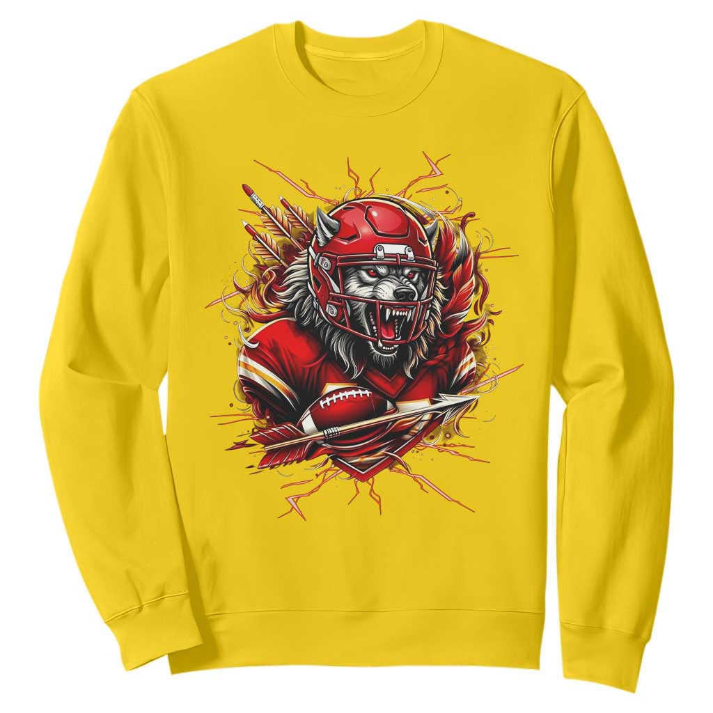 American Football Fan Wolf Spirit Sweatshirt Game Day Lifestyle TS12 Daisy Print Your Wear