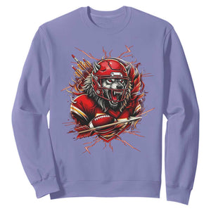 American Football Fan Wolf Spirit Sweatshirt Game Day Lifestyle TS12 Violet Print Your Wear