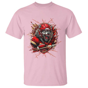 American Football Fan Wolf Spirit T Shirt Game Day Lifestyle TS12 Light Pink Print Your Wear