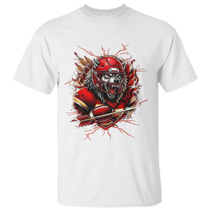 American Football Fan Wolf Spirit T Shirt Game Day Lifestyle TS12 White Print Your Wear