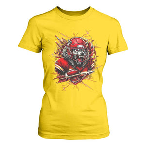 American Football Fan Wolf Spirit T Shirt For Women Game Day Lifestyle TS12 Daisy Print Your Wear