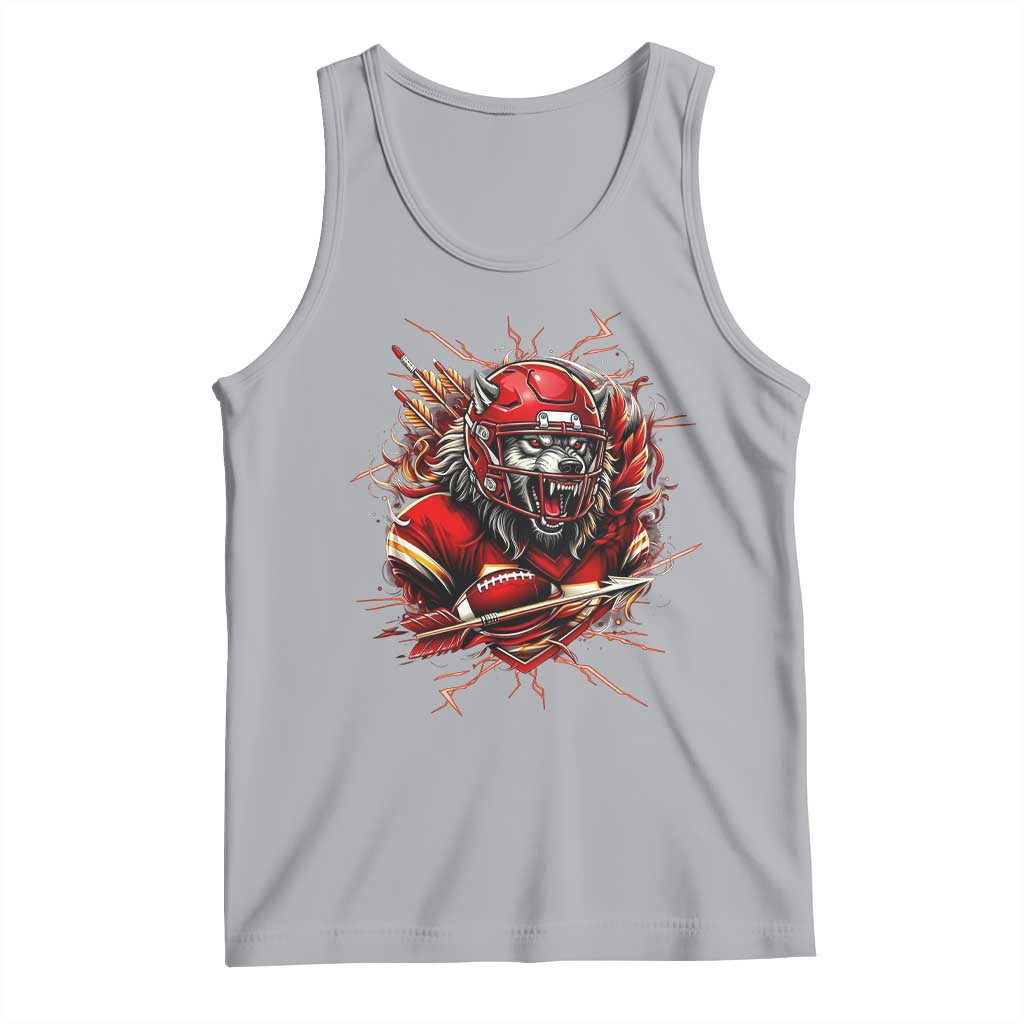 American Football Fan Wolf Spirit Tank Top Game Day Lifestyle TS12 Athletic Heather Print Your Wear
