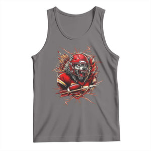 American Football Fan Wolf Spirit Tank Top Game Day Lifestyle TS12 Deep Heather Print Your Wear