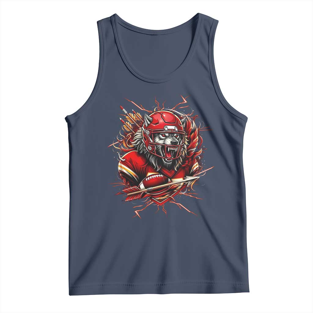 American Football Fan Wolf Spirit Tank Top Game Day Lifestyle TS12 Navy Print Your Wear