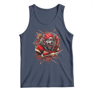 American Football Fan Wolf Spirit Tank Top Game Day Lifestyle TS12 Navy Print Your Wear