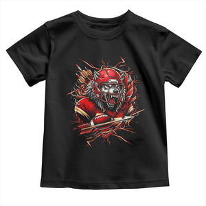 American Football Fan Wolf Spirit Toddler T Shirt Game Day Lifestyle TS12 Black Print Your Wear