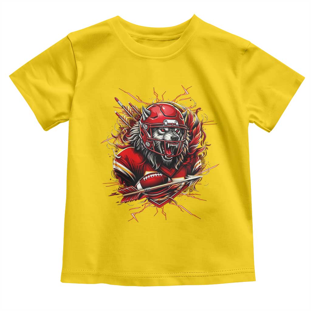 American Football Fan Wolf Spirit Toddler T Shirt Game Day Lifestyle TS12 Daisy Print Your Wear