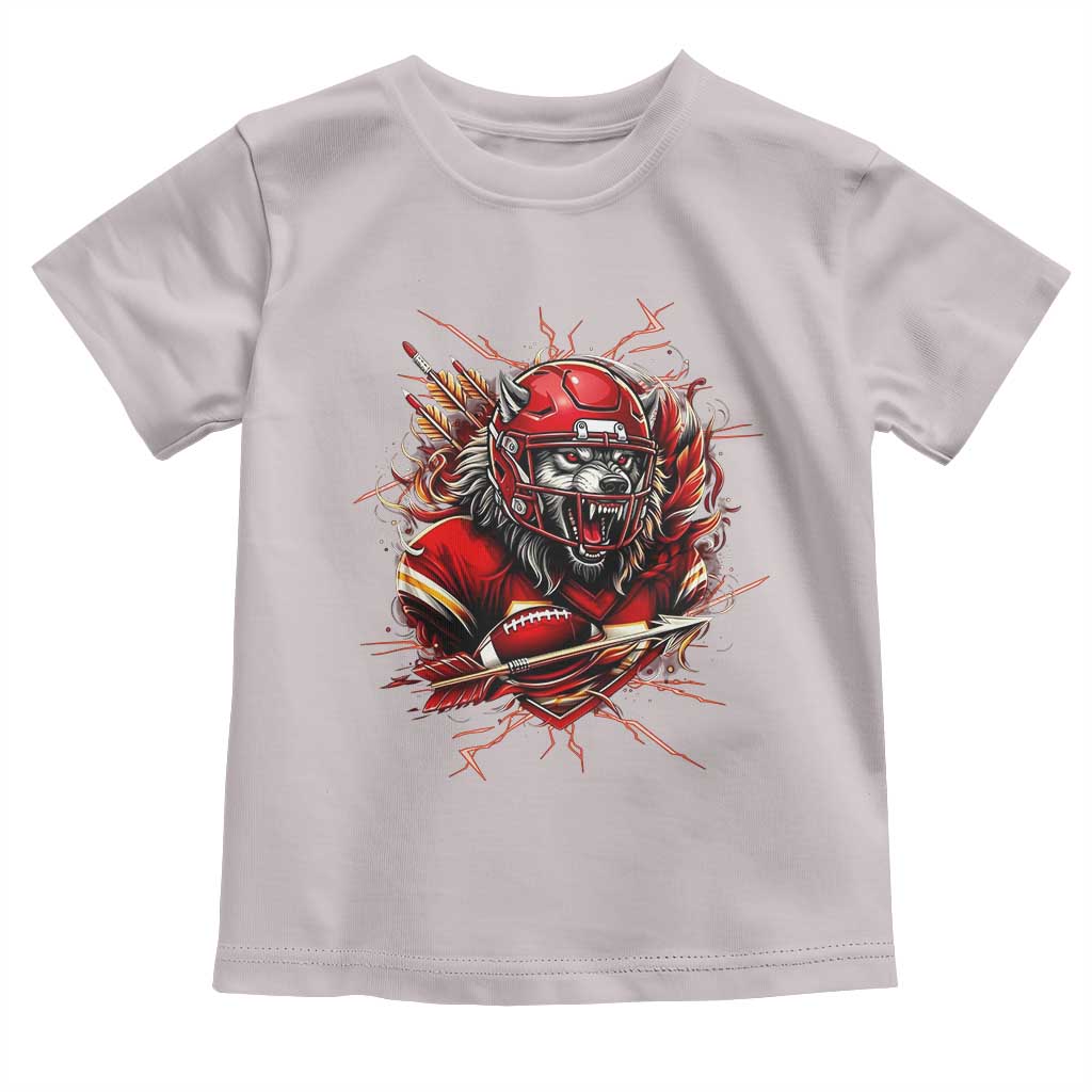 American Football Fan Wolf Spirit Toddler T Shirt Game Day Lifestyle TS12 Ice Gray Print Your Wear