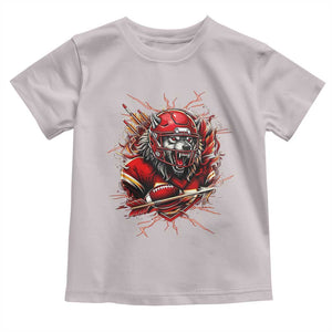 American Football Fan Wolf Spirit Toddler T Shirt Game Day Lifestyle TS12 Ice Gray Print Your Wear