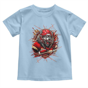 American Football Fan Wolf Spirit Toddler T Shirt Game Day Lifestyle TS12 Light Blue Print Your Wear