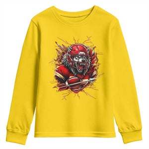 American Football Fan Wolf Spirit Youth Sweatshirt Game Day Lifestyle TS12 Daisy Print Your Wear