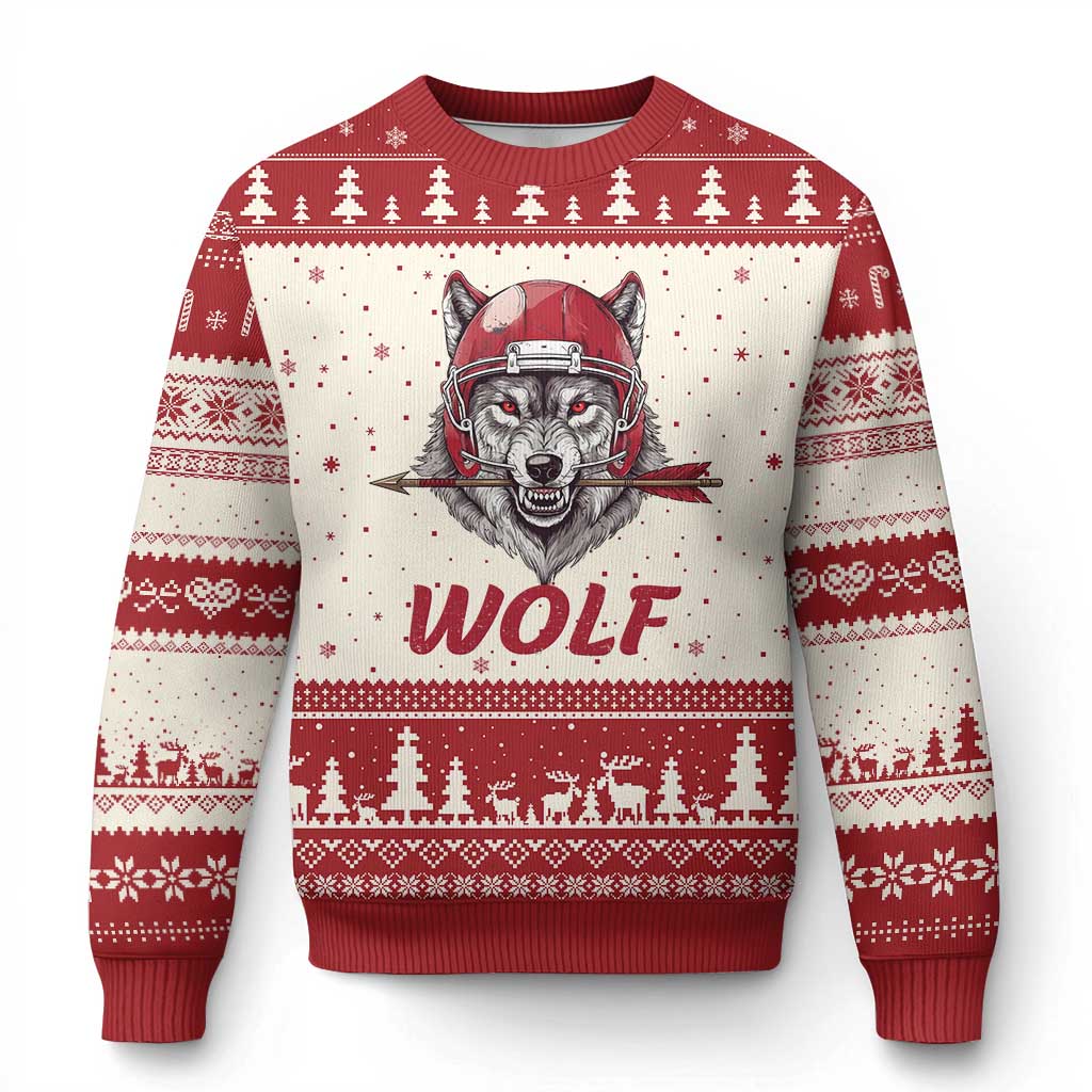 Midwest Game Day Lifestyle Ugly Christmas Sweater Football Fan Gift TS12 Beige Red Print Your Wear