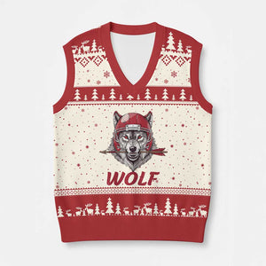 Midwest Game Day Lifestyle V-Neck Knit Sweater Vest Football Fan Gift TS12 Beige Red Print Your Wear