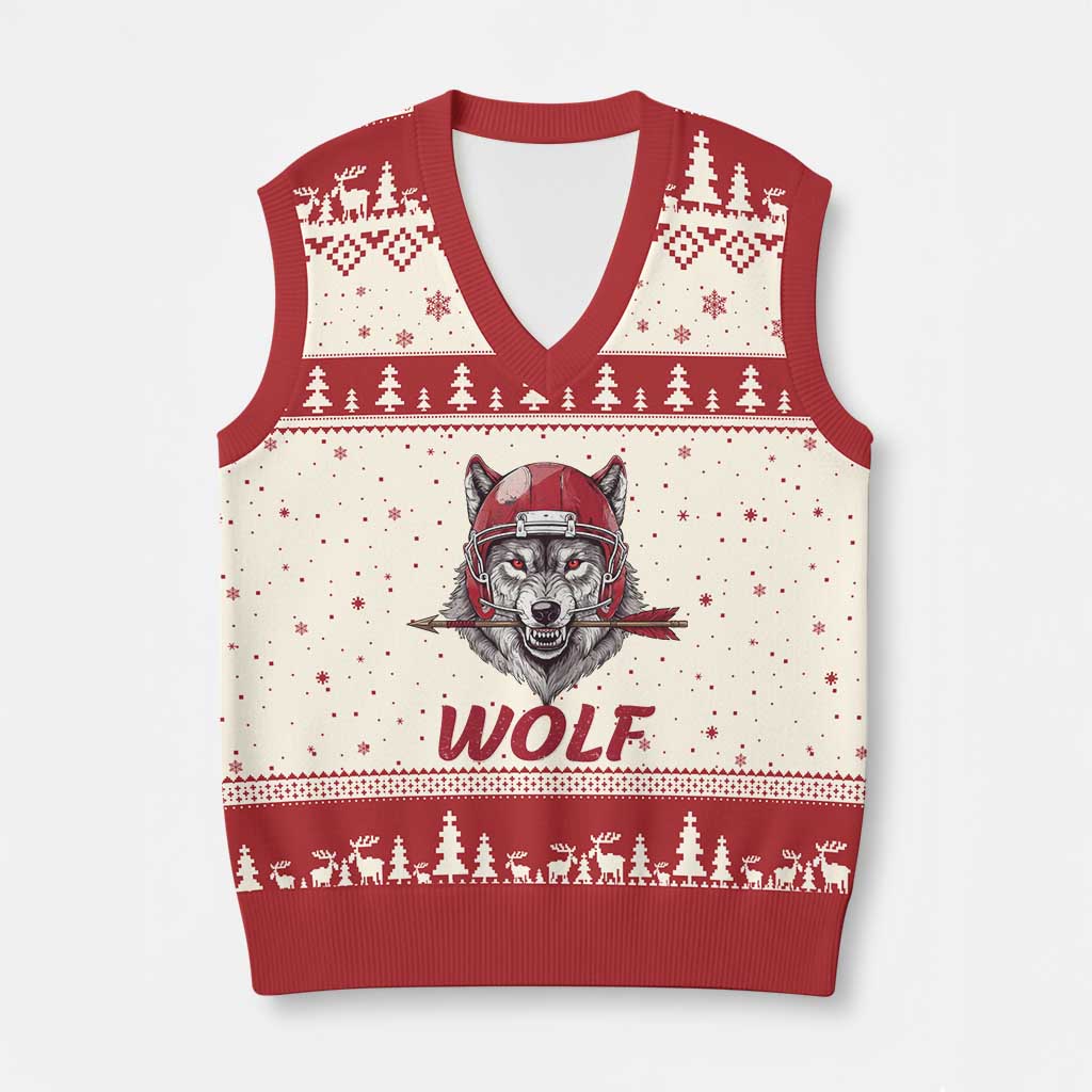Midwest Game Day Lifestyle V-Neck Knit Sweater Vest Football Fan Gift TS12 Beige Red Print Your Wear