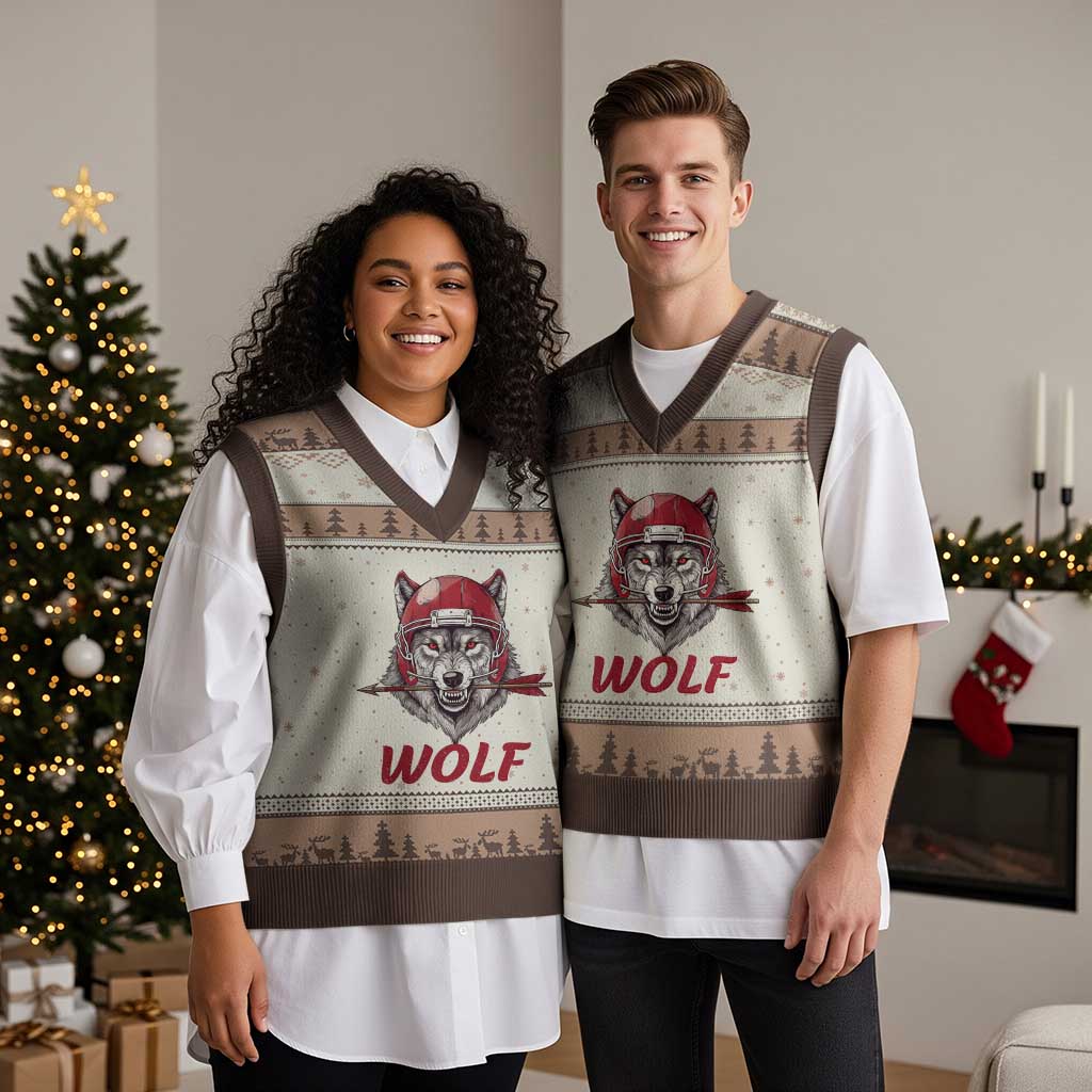Midwest Game Day Lifestyle V-Neck Knit Sweater Vest Football Fan Gift TS12 Mocha Mousse Print Your Wear