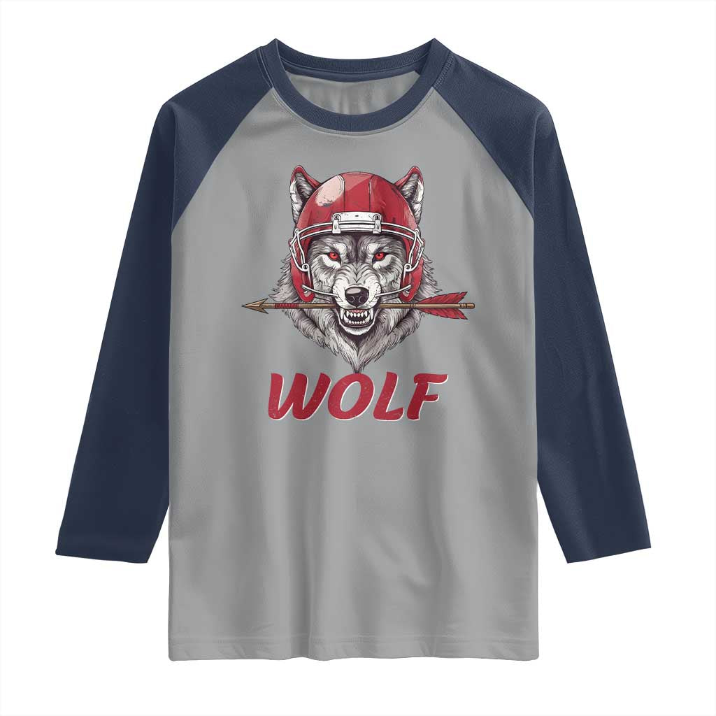 Midwest Game Day Lifestyle Raglan Shirt Football Fan Gift TS12 Sport Gray Navy Print Your Wear
