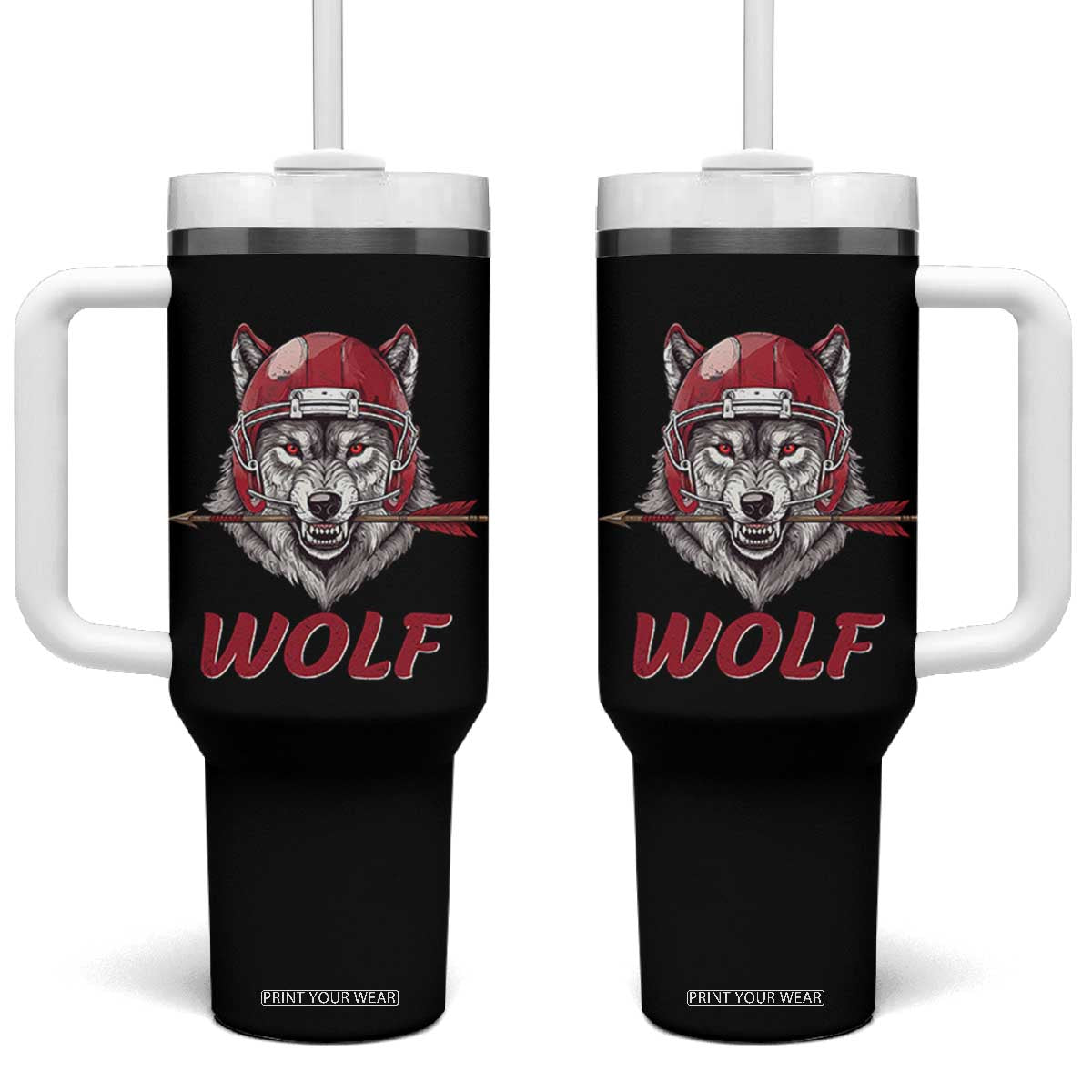 Midwest Game Day Lifestyle Tumbler With Handle Football Fan Gift TS12 One Size: 40 oz Black Print Your Wear