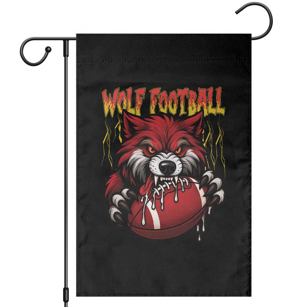 Wolf Football Lover Garden Flag American Sports Fan Gift TS12 Black Print Your Wear
