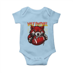 Wolf Football Lover Baby Onesie American Sports Fan Gift TS12 Light Blue Print Your Wear