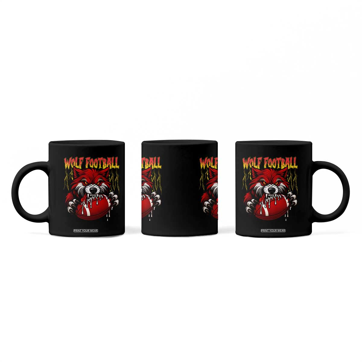 Wolf Football Lover Coffee Mug American Sports Fan Gift TS12 Print Your Wear