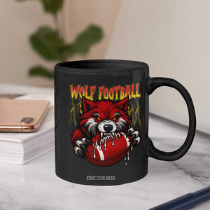 Wolf Football Lover Coffee Mug American Sports Fan Gift TS12 Print Your Wear