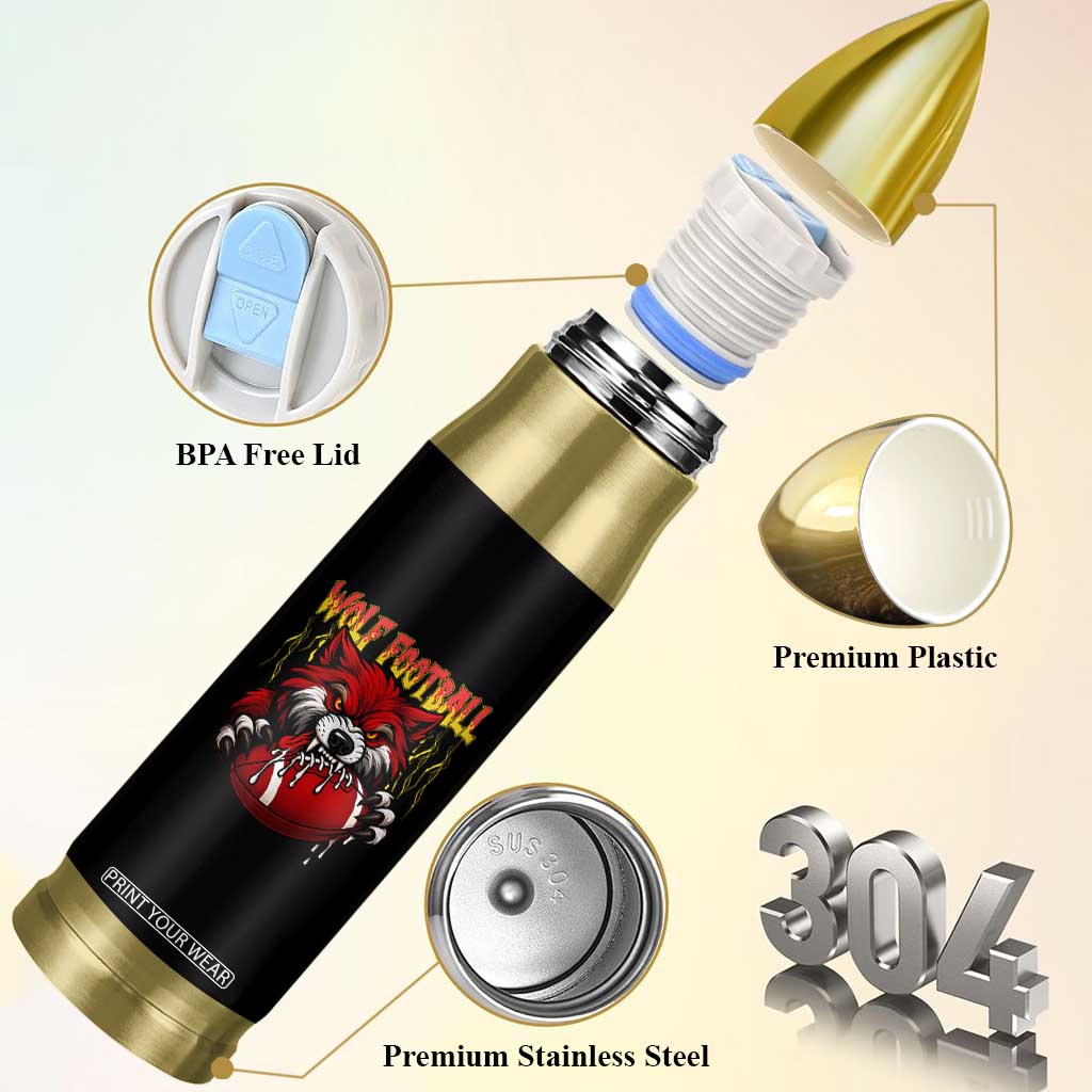 Wolf Football Lover Bullet Tumbler American Sports Fan Gift TS12 Print Your Wear