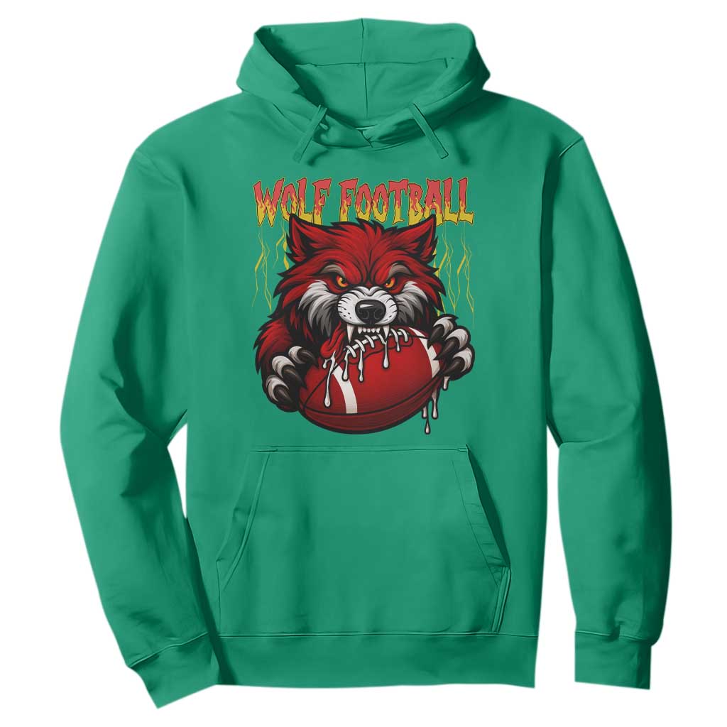 Wolf Football Lover Hoodie American Sports Fan Gift TS12 Irish Green Print Your Wear