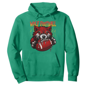 Wolf Football Lover Hoodie American Sports Fan Gift TS12 Irish Green Print Your Wear
