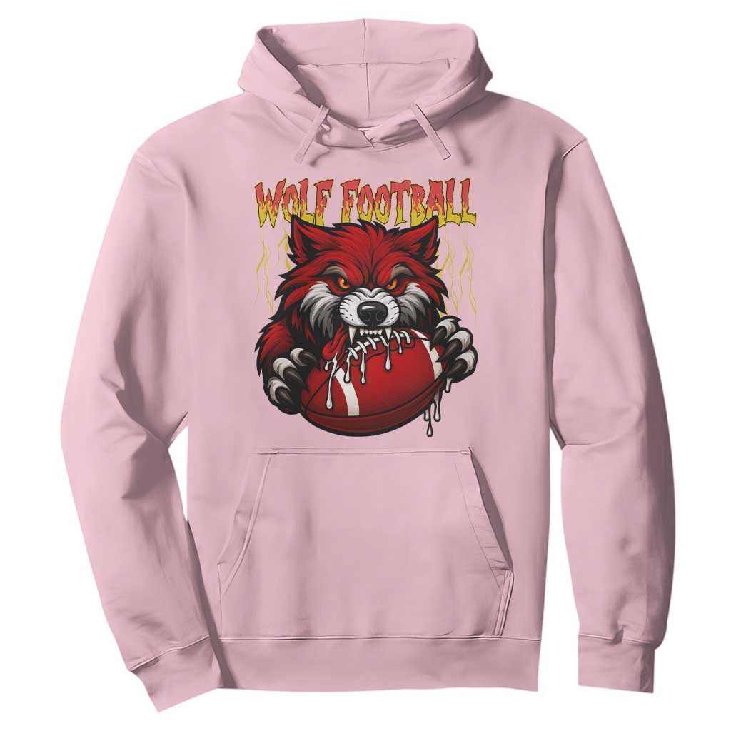 Wolf Football Lover Hoodie American Sports Fan Gift TS12 Light Pink Print Your Wear